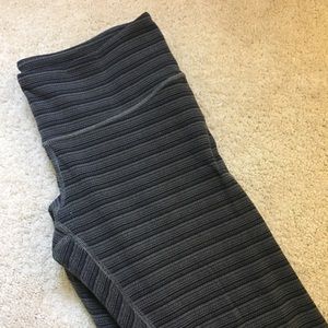 Lululemon grey and black striped crop legging